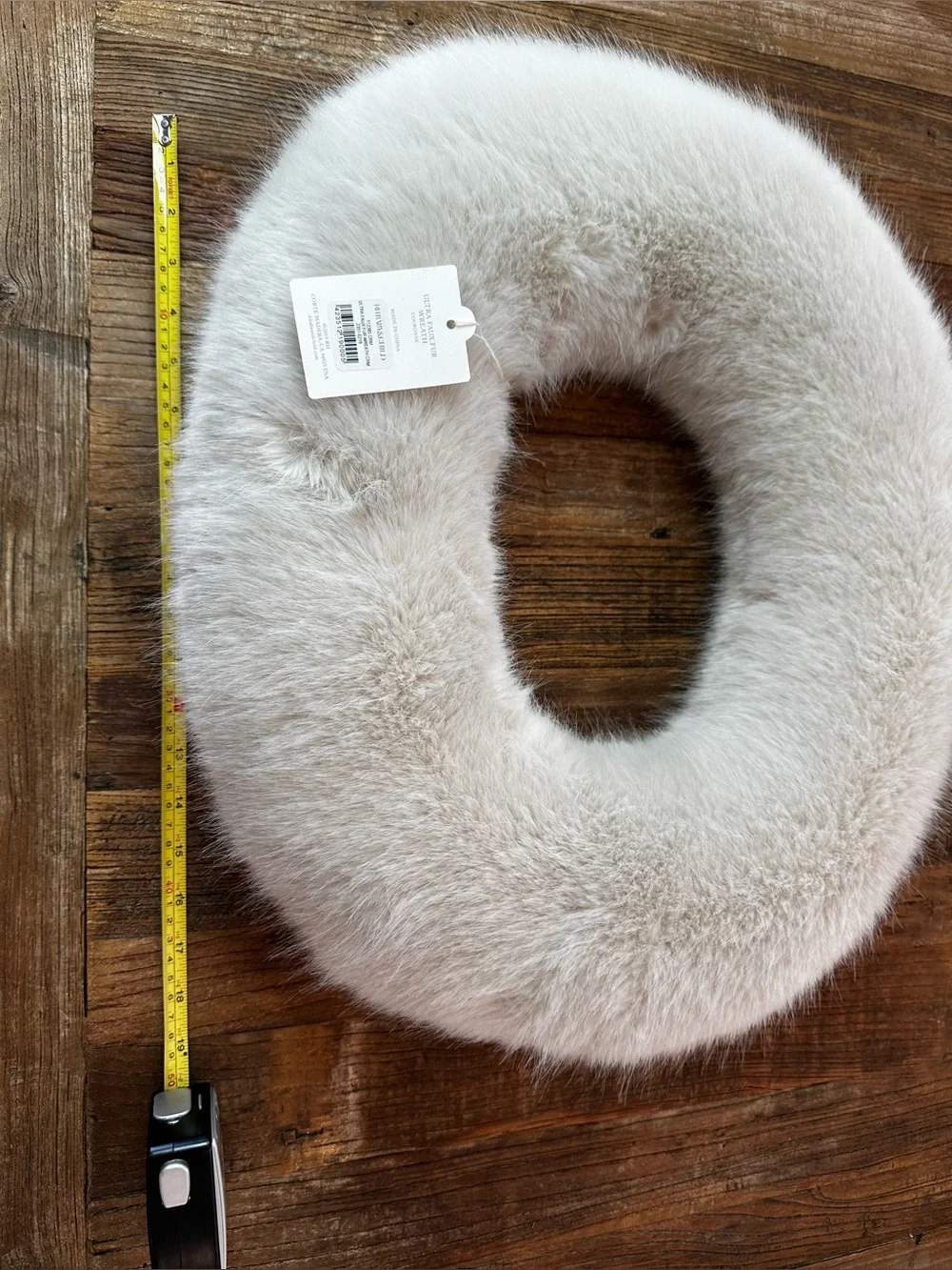 Restoration Hardware Plush Faux Fur Ring Scarf - Cream